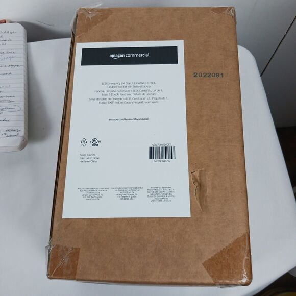 Amazon Commercial LED Emergency Exit Sign, Double Face Exit with Battery Backup - Picture 3 of 8